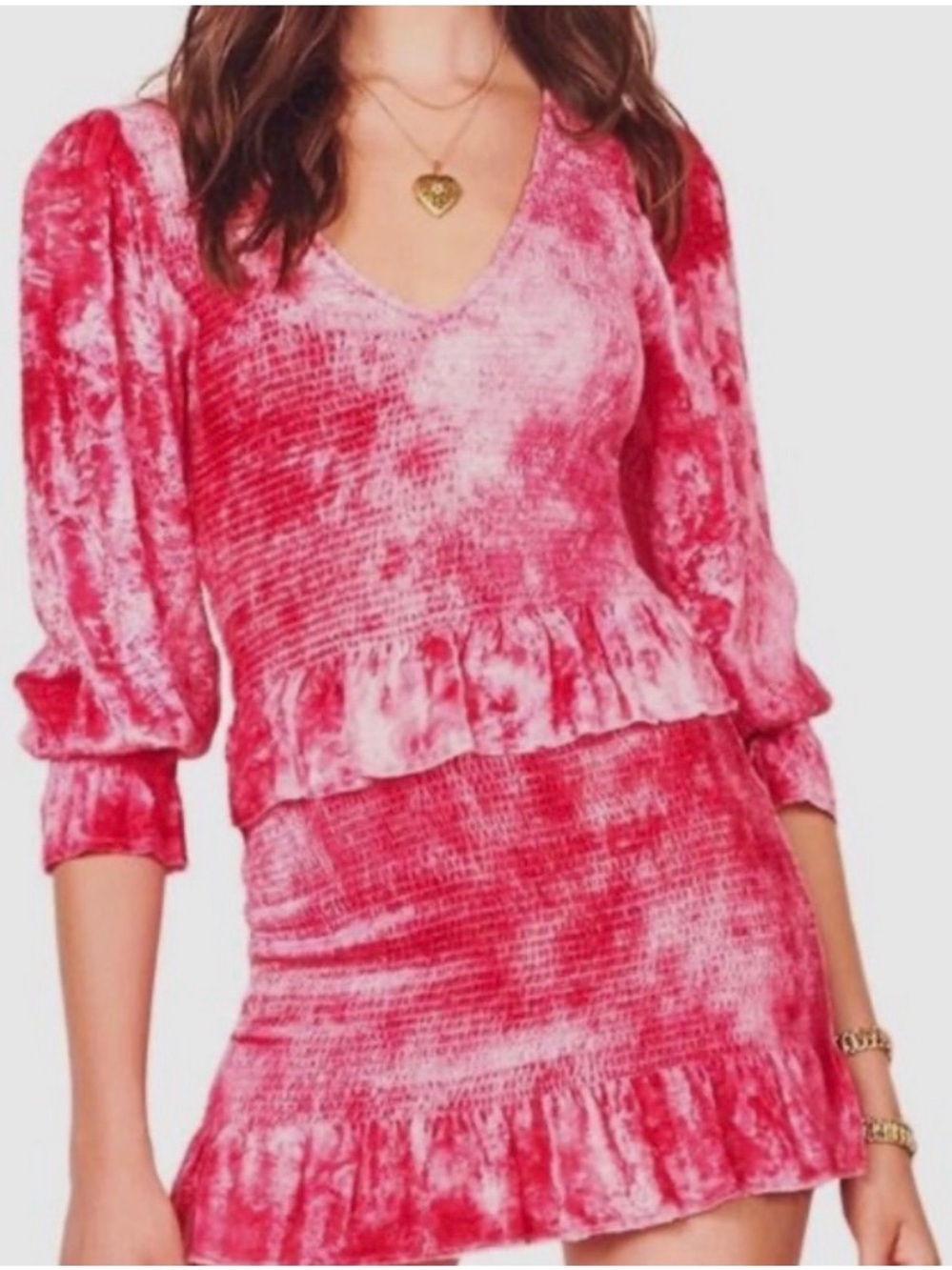 Crushed Velvet Smocked Mini Dress